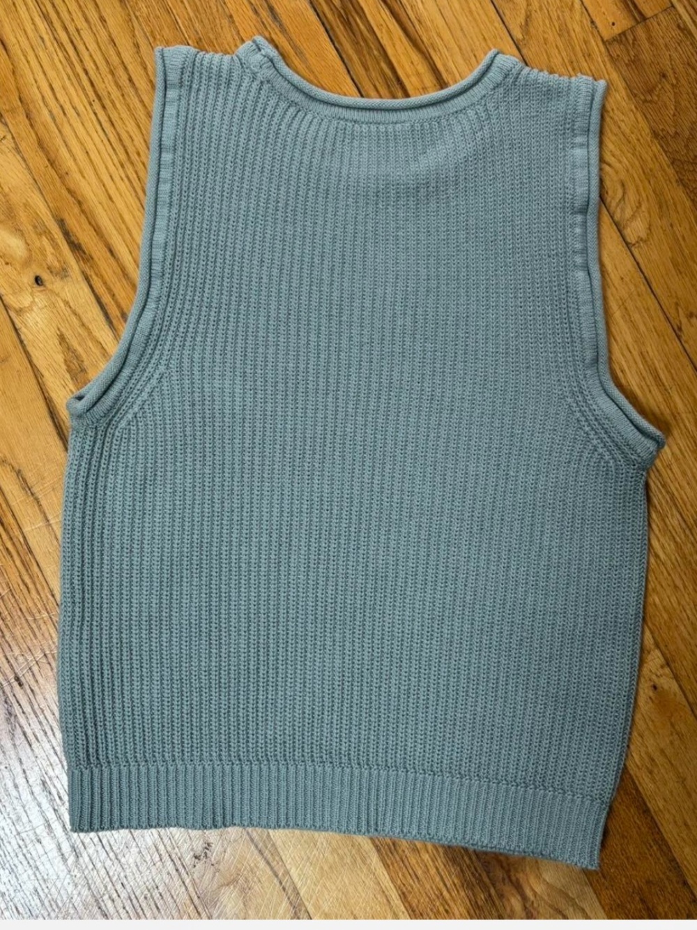 Known supply bluish sagey green high neck knit organic cotton tank size medium - Picture 2 of 7